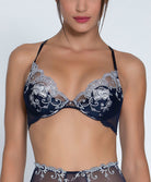 Soutien-gorge triangle armatures Lise Charmel Déesse en Glam marine argent ACH6715-MA
