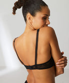 Soutien-gorge triangle en dentelle sans armatures Simone Pérèle Karma noir 12V250-015
