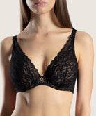 Soutien-gorge triangle plunge confort Rosessence noir Aubade HK12-02-noir