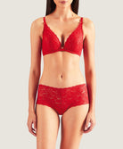 Soutien-gorge triangle plunge rouge Rosessence rouge gala Aubade HK12-GALA