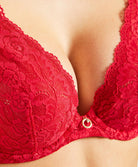 Soutien-gorge triangle plunge rouge Rosessence rouge gala Aubade HK12-GALA