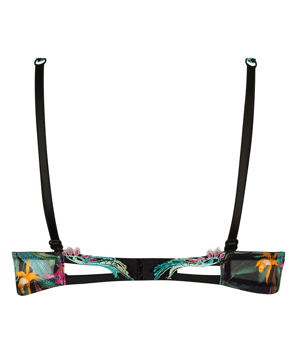 Soutien-gorge triangle sexy "Glamour" Lise Charmel Fleurs Étoiles éclat étoile (noir et multicolore) ACH7496-EE