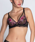 Soutien-gorge triangle sexy "Glamour" Lise Charmel Floraison Passion safran rose ACH7486-SR
