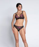 Soutien-gorge triangle sexy "Glamour" Lise Charmel Floraison Passion safran rose ACH7486-SR