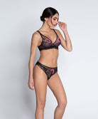 Soutien-gorge triangle sexy "Glamour" Lise Charmel Floraison Passion safran rose ACH7486-SR