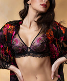 Soutien-gorge triangle sexy "Glamour" Lise Charmel Floraison Passion safran rose ACH7486-SR