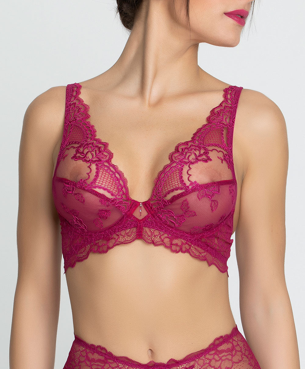 Soutien-gorge triangle sexy "Glamour" Lise Charmel Sublime en Dentelle fuchsia ACH7413-FS	-10