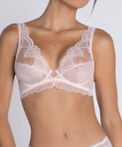 Soutien-gorge triangle sexy "Glamour" Lise Charmel Sublime en Dentelle rose poudre ACH7413-OS 
