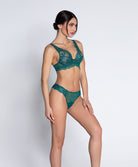 Soutien-gorge triangle sexy "Glamour" Lise Charmel Sublime en Dentelle vert princesse ACH7413-VP