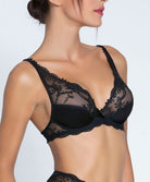 Soutien-gorge triangle sexy en soie Lise Charmel Splendeur Soie noir ACC7480-NO