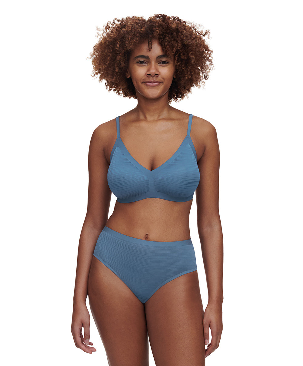 String taille haute bleu denim Chantelle Soft Stretch Stripes bleu jeans C20D90-00C