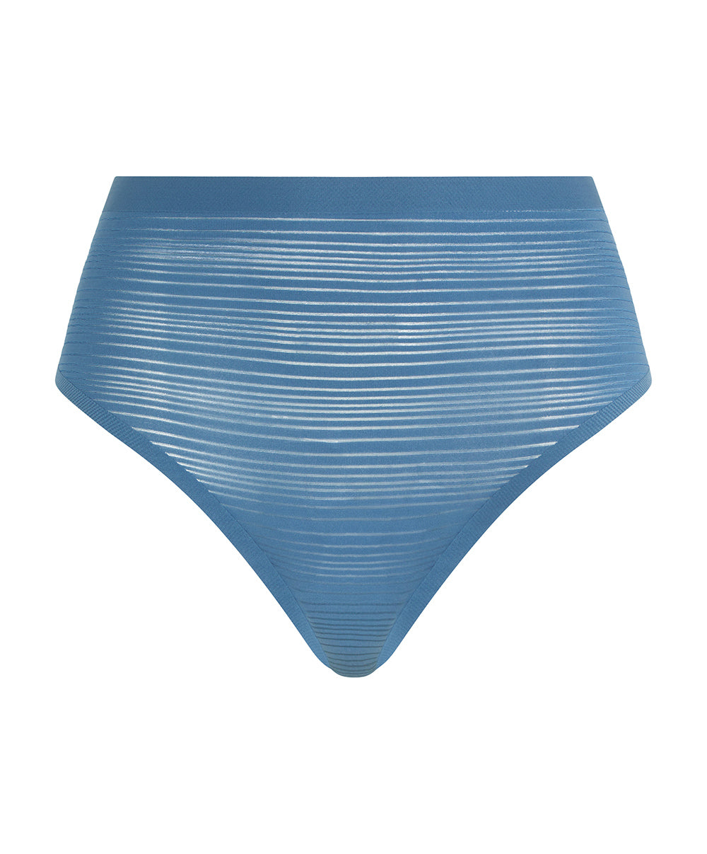 String taille haute bleu denim Chantelle Soft Stretch Stripes bleu jeans C20D90-00C