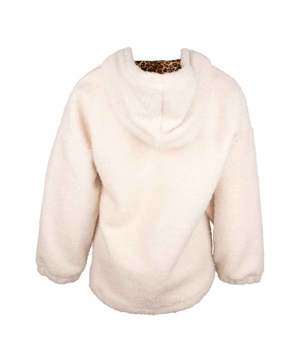 Sweat à capuche en fourrure Antigel de Lise Charmel Libre Panthère fauve et noir ELH5738-FN