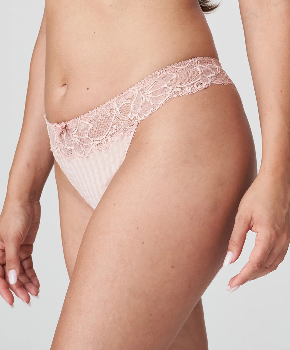 Tanga dentelle PrimaDonna Madison rose poudré 0662125-PWD
