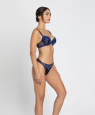 Tanga en soie Lise Charmel Splendeur Soie bermudes bleu ACC0080-BS