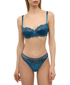 Tanga en soie Lise Charmel Splendeur Soie cyan ACC0080-SC