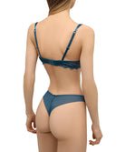 Tanga en soie Lise Charmel Splendeur Soie cyan ACC0080-SC