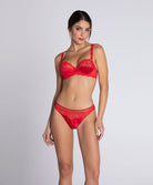 Tanga en soie Lise Charmel Splendeur soie rouge ACC0080-RS