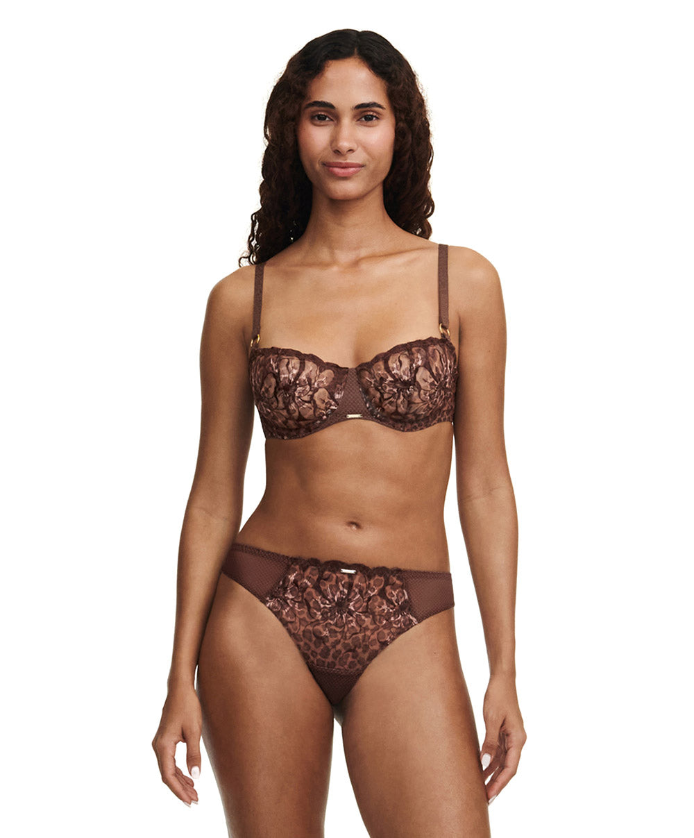 Tanga sexy Chantelle Fleurs imprimé léo C12M90-0WF