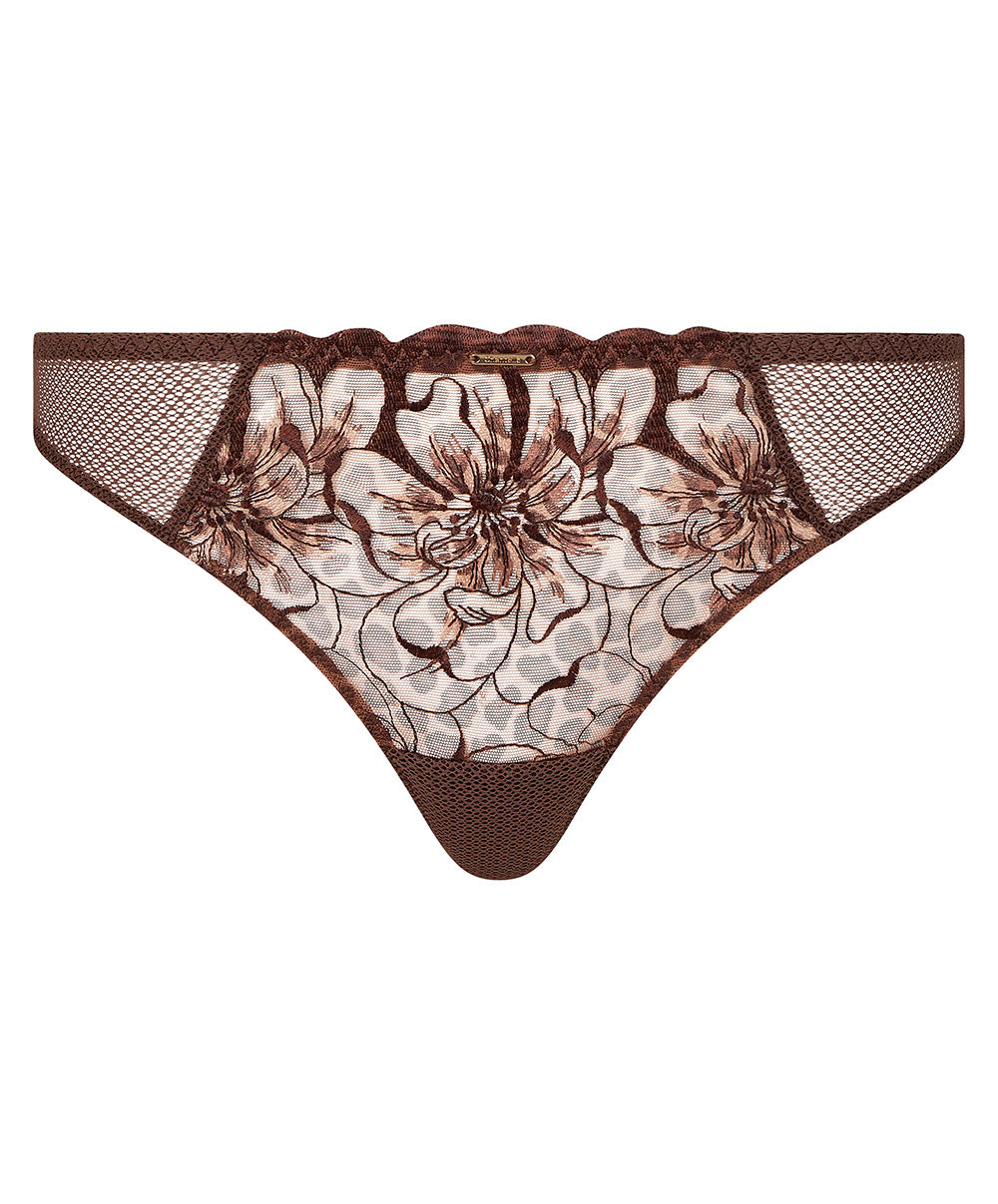 Tanga sexy Chantelle Fleurs imprimé léo C12M90-0WF