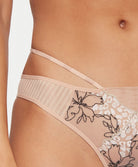 Tanga sexy Chantelle Spice clay nude noir C22BG0-0JK