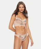 Tanga sexy Chantelle Spice clay nude noir C22BG0-0JK