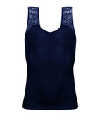 Tee-shirt sans manches laine et soie "Bien-être" Lise Charmel Plaisir Caresse pierre bleu ANJ9210-PB