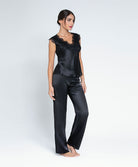 Top mode en soie Lise Charmel Splendeur Soie noir ALC4180-NO