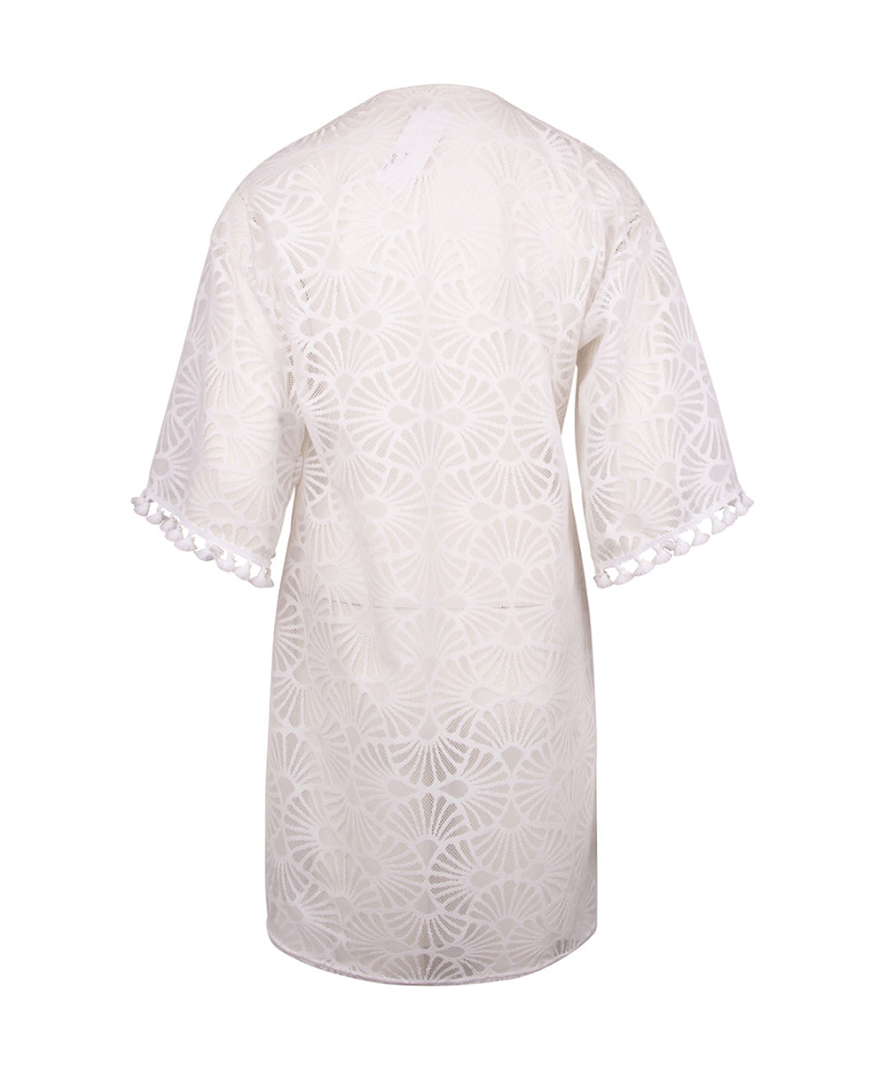 Tunique de plage La Muse Dentelle blanc Antigel Bain ESB4406-BL