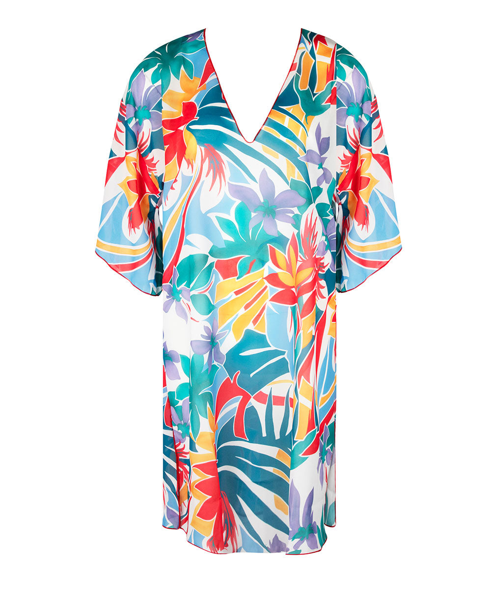 Tunique de plage La Flaneuse papiers découpés multicolore Antigel Bain ESB4467-PD