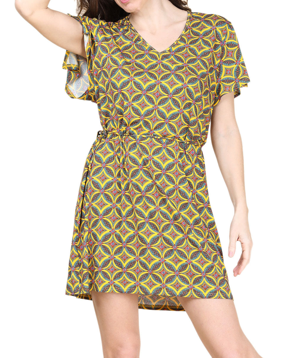 Tunique de plage La Muse Africa jaune Antigel Bain ESB4456-JA