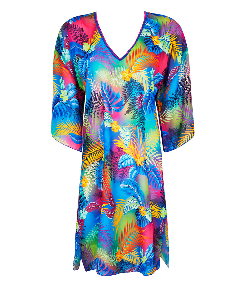 Tunique de plage manches trois quarts L'Avatar des Îles multicolore Antigel Bain ESB4447-BA