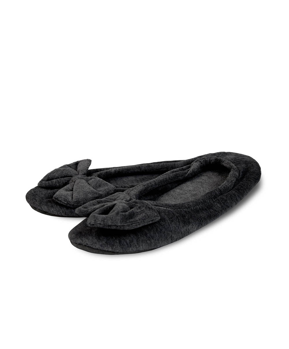 Chaussons en velours femme noir Lohe Y241009-16