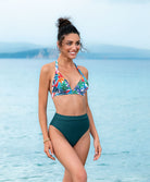 Culotte de bain rétro taille haute La Vogueuse vert vogue Antigel Bain EBB1107-VV 2