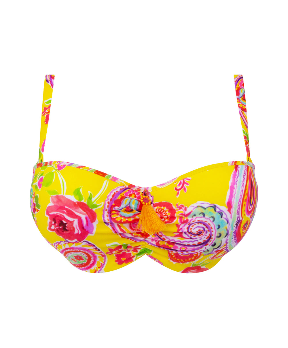 Maillot de bain bandeau grande taille La Holi Antigel jaune Antigel Bain FBB7134-JH