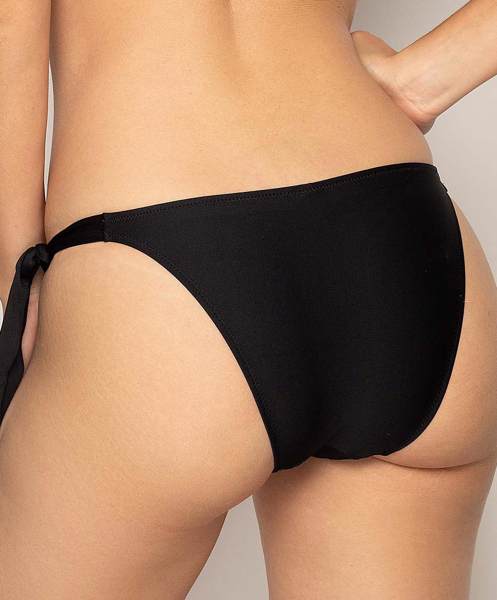 Maillot de bain slip à nouettes bikini La La Antigel noir Antigel Bain EBA0172-NO