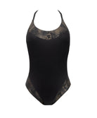 Maillot de bain une pièce dos croisé La rebelle chic Python or Antigel Bain EBB9225-PO