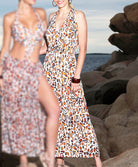 Robe de plage longue sans manches La Muse Féline panthère Antigel Bain ESB1146-BF