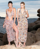 Robe de plage longue sans manches La Muse Féline panthère Antigel Bain ESB1146-BF