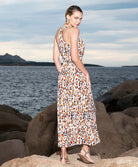 Robe de plage longue sans manches La Muse Féline panthère Antigel Bain ESB1146-BF