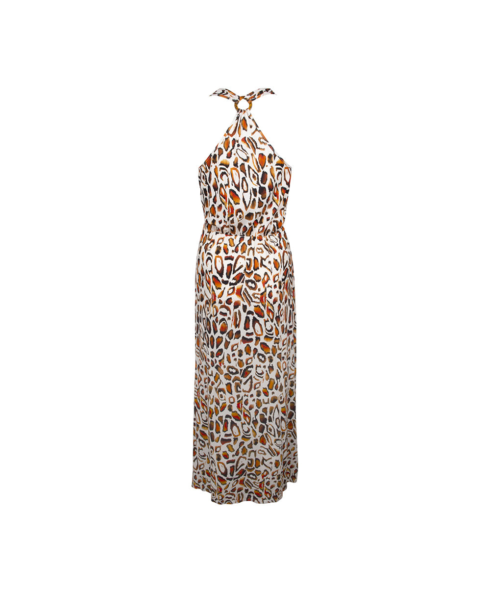 Robe de plage longue sans manches La Muse Féline panthère Antigel Bain ESB1146-BF