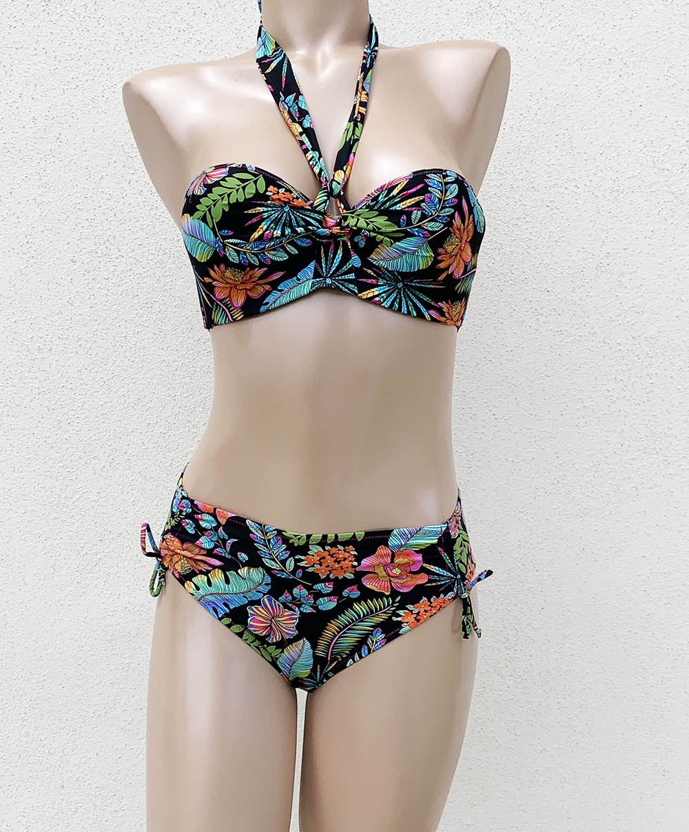 Haut de maillot de bain bandeau coque La tropicale Noir Antigel Bain EBA7162-NT