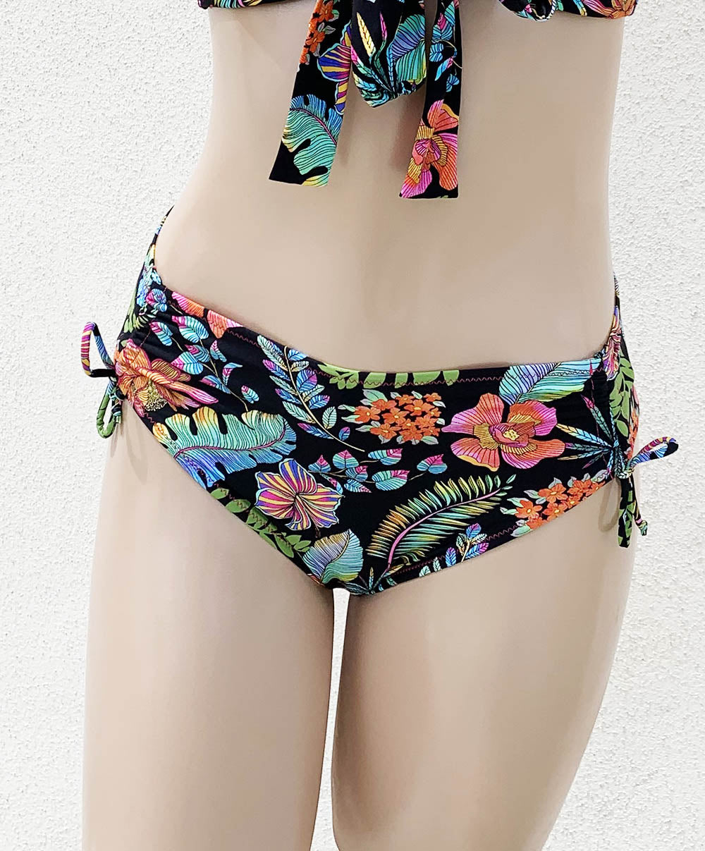 Bas de maillot de bain slip à coulisses La tropicale Noir Antigel Bain FBA0662-NT