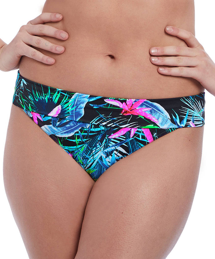 Slip de bain taille ajustable Freya swim Jungle Flower black tropical AS5846-BLC face