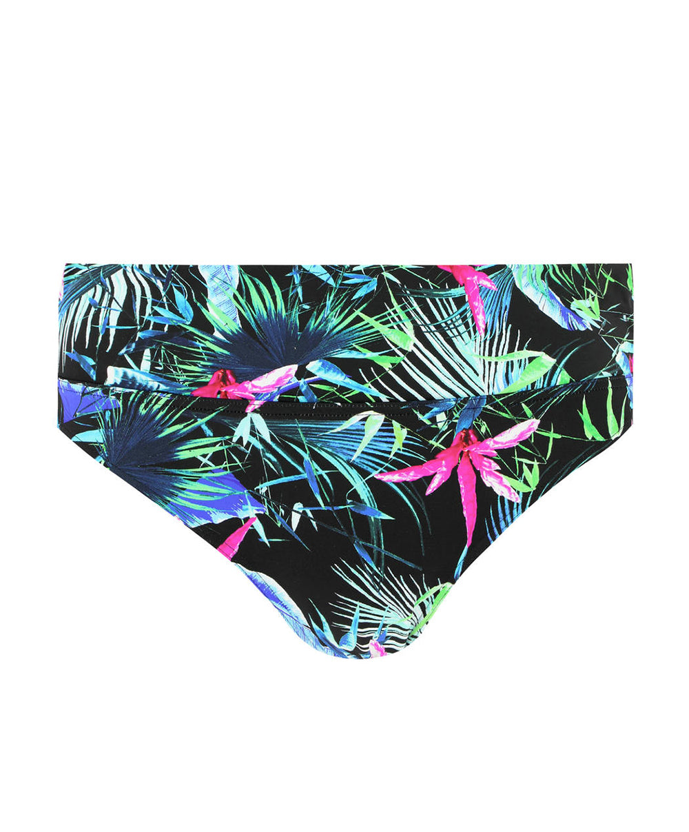 Slip de bain taille ajustable Freya swim Jungle Flower black tropical AS5846-BLC face