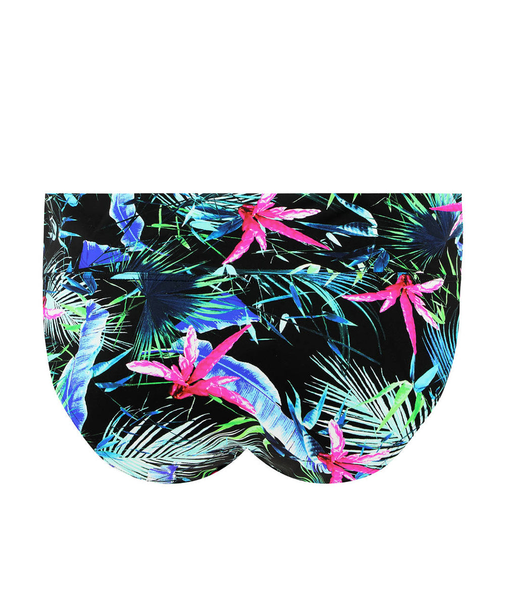 Slip de bain taille ajustable Freya swim Jungle Flower black tropical AS5846-BLC face
