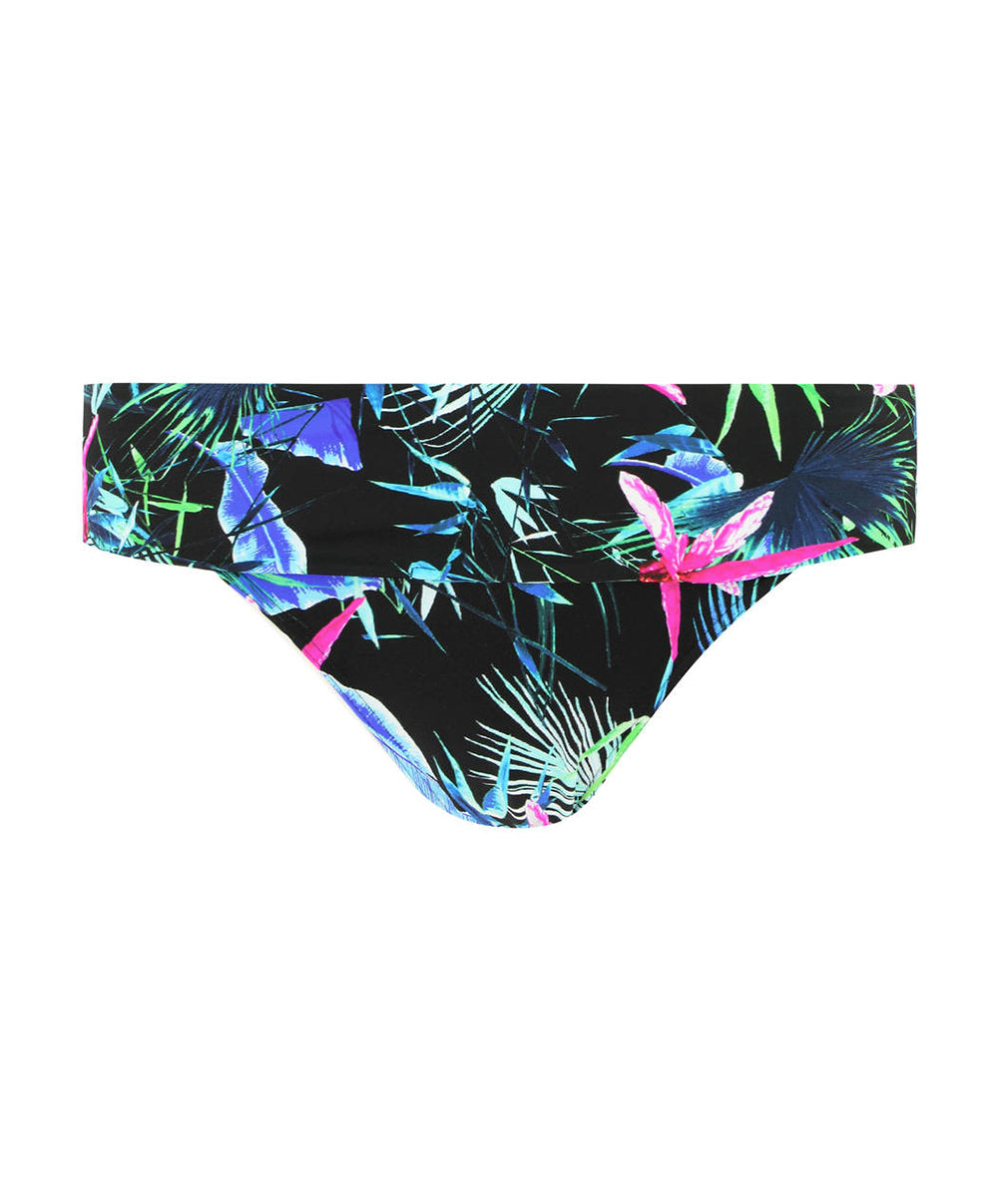 Slip de bain taille ajustable Freya swim Jungle Flower black tropical AS5846-BLC face