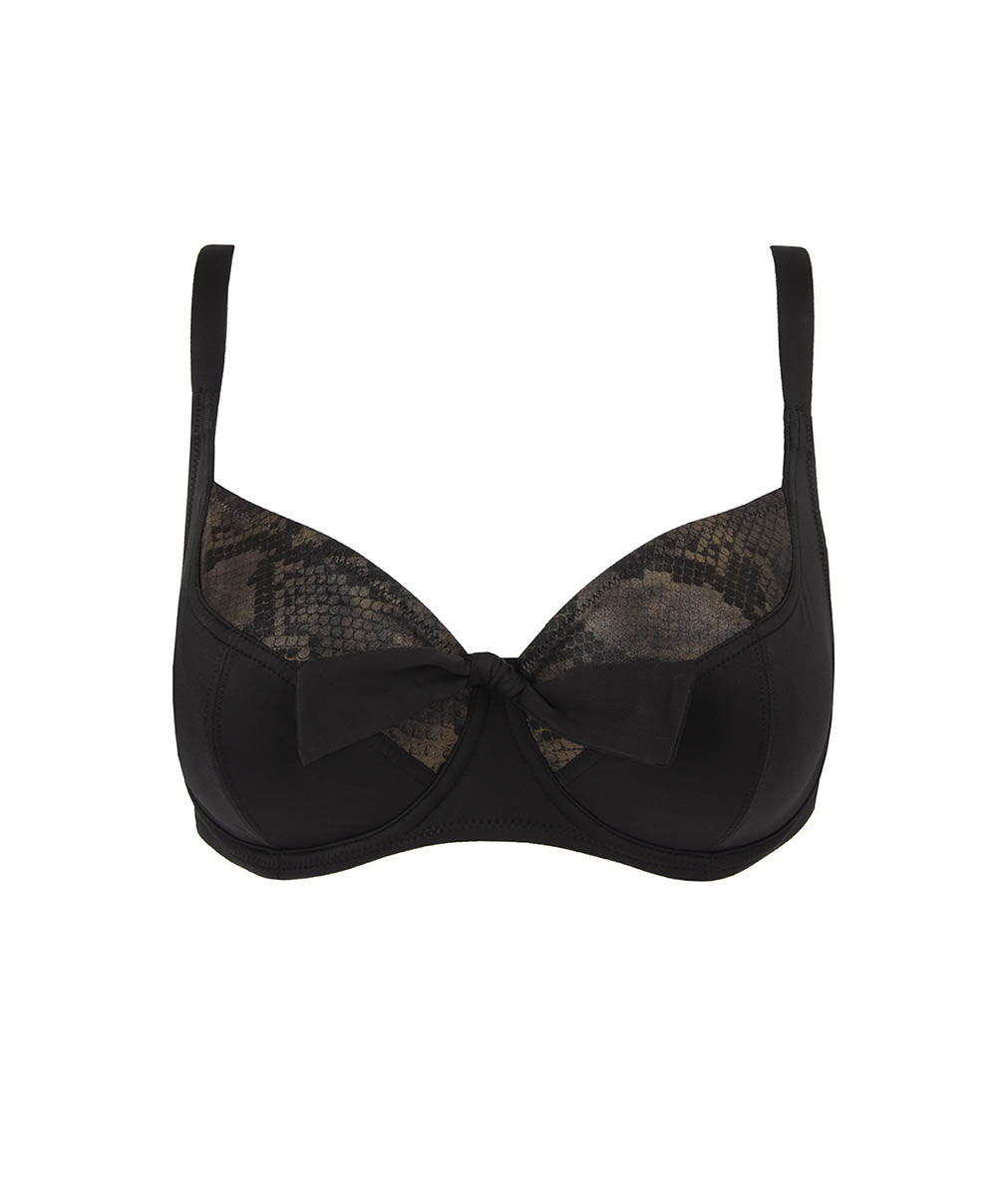 Haut de maillot de bain grande taille pigeonnant La rebelle chic Python or Antigel Bain FBB3525-PO