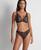 Tanga Flowermania Noir Aubade LA26-NOIR