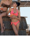 Maillot de bain slip à nouettes bikini La Starlette star corail Antigel Bain EBB0105 SC 1